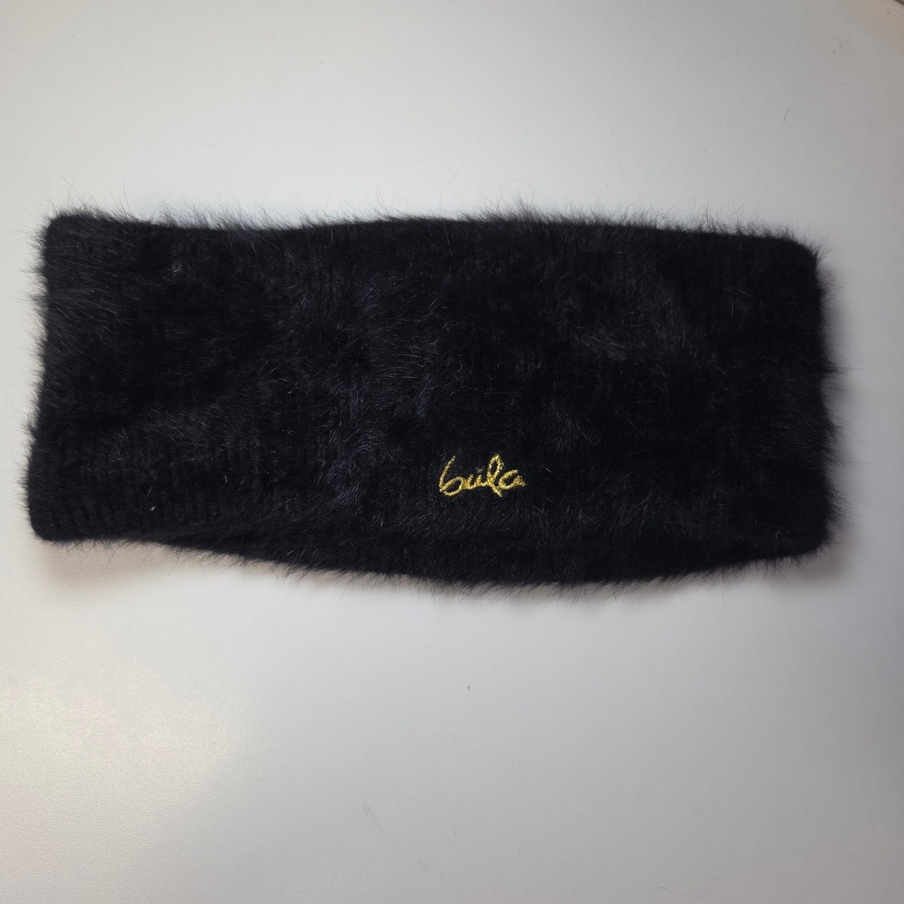 Bula Faux Fur Angora Blend Winter Headband Ear Warmer Black
